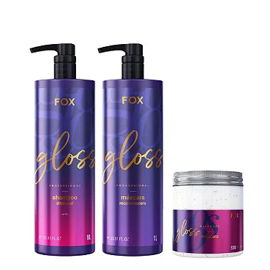 Kit Escova Progressiva Fox Gloss com Máscara de Tratamento 500g