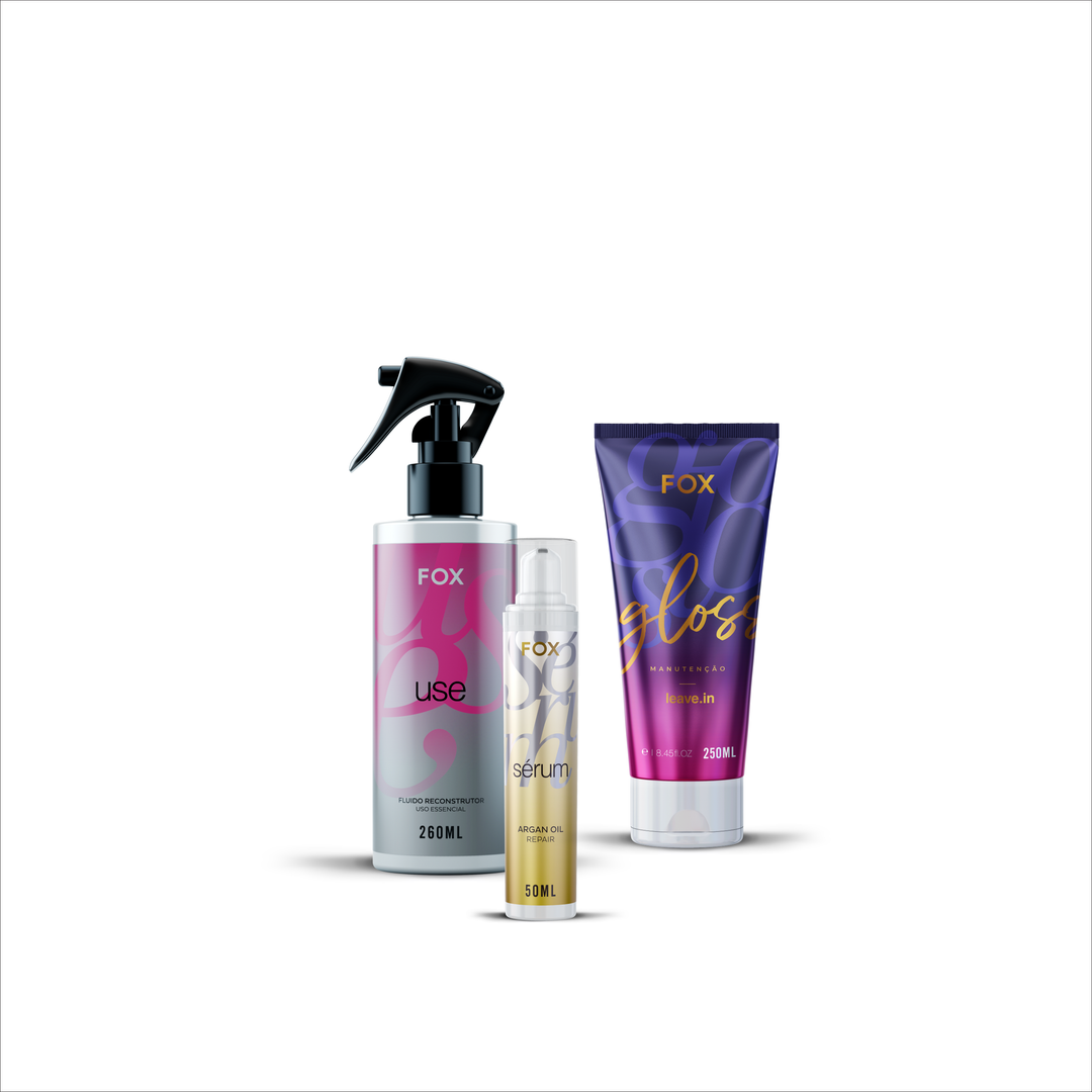 KIT PRIMAVERA FLUIDO USE 260ML + LEAVE-IN GLOSS 250ML + SÉRUM ARGAN 50ML